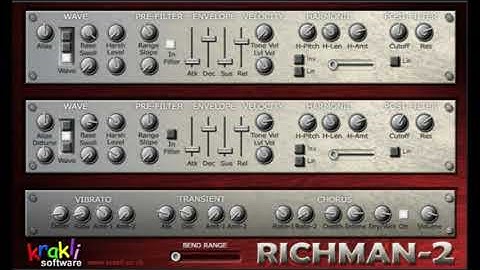 FREE STRING PLUCK EMULATION RICHMAN 2 -KRAKLI SYNTHS- SOUND DEMO