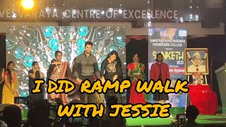 RAMP WALK WITH TELUGU ACTOR and MODEL JESSIE 💖 ( JASWANTH PADALA) AT ANNUAL FUNCTION #clglife#vizag