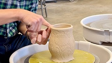 790. Making a Texture Slab Build Pitcher with Hsin-Chuen Lin Class Demo at PAAC 林新春 陶板水壺示範