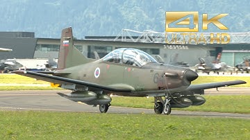 (4K) 2 Pilatus PC-9 M Hudournik Slovenian Air Force departure at Airpower 2022 AirShow Zeltweg LOXZ