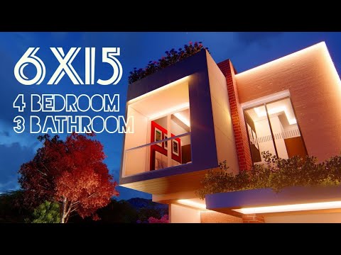 Desain Rumah  6x15 Dengan 4 Kamar  Tidur  Minimalis  Modern Small House Design YouTube