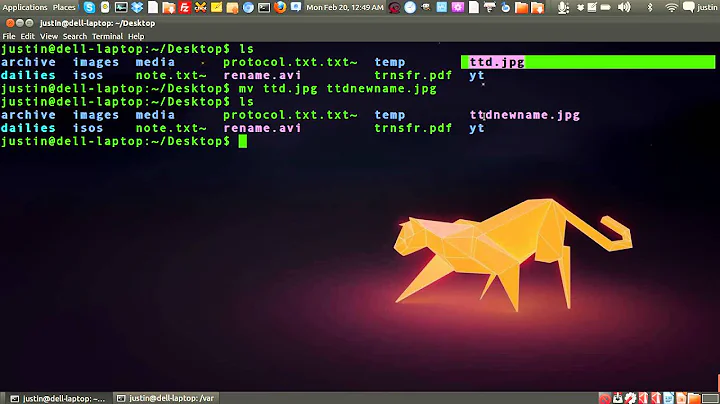 how to rename a file in the linux terminal