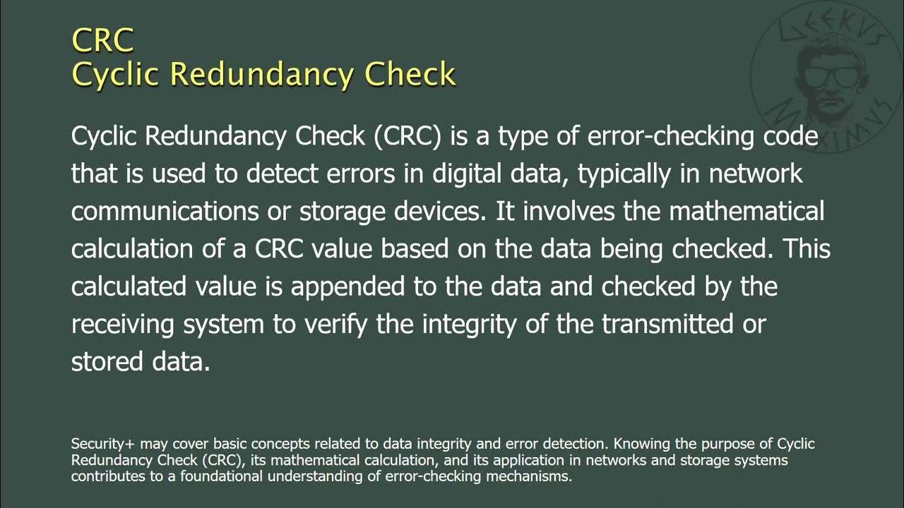 CRC - Cyclic Redundancy Check - YouTube