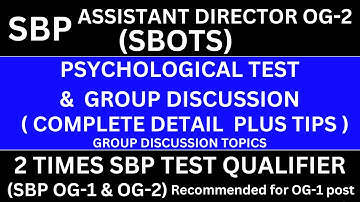 SBP SBOTS (PSYCHOMETRIC TESTS ) & ( GROUP DISCUSSIONS ) sb#sbots #sbpjobs