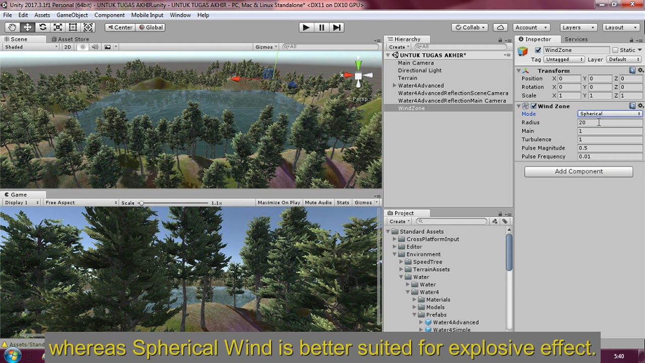 Part 2 : The Use of Wind Zone in Unity - YouTube