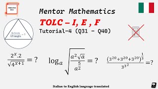 TOLC-I/E  Exam math practise, T-4, (CISIA mentor practise materials) tolcexam cisia