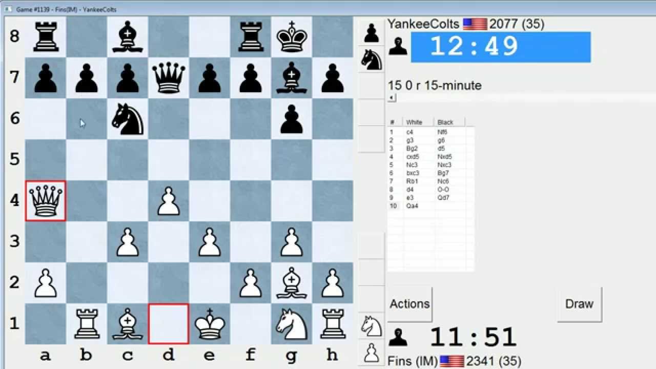 Standard Chess #67: IM Bartholomew vs. YankeeColts (Pseudo-Grunfeld Defense)