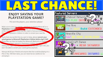 Minecraft PS4 Bedrock Edition - Convert YOUR PS3 Worlds Before Next Week!
