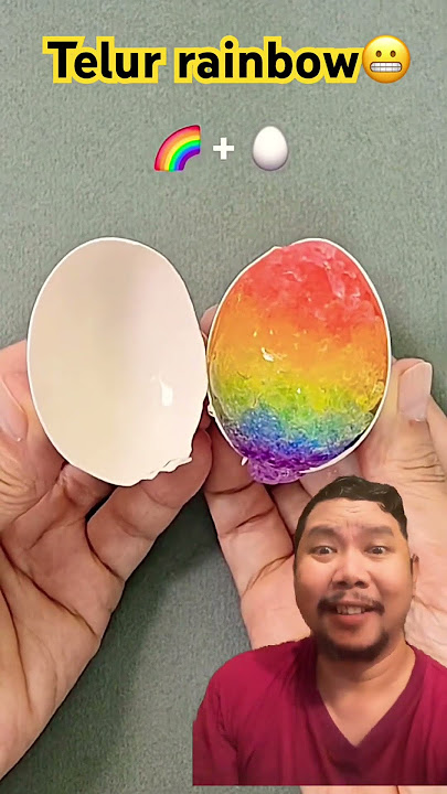 Telur Pelangi!!??Emang ada???? #diy #art #satisfying #funny #cute