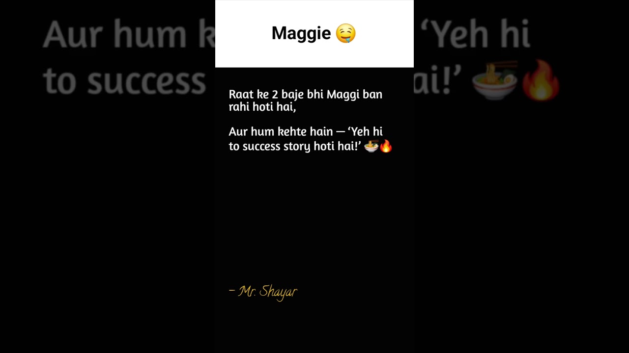 2 AM Maggi = Real Success Story 🍜🔥 | Relatable College Life Shayari 😂 