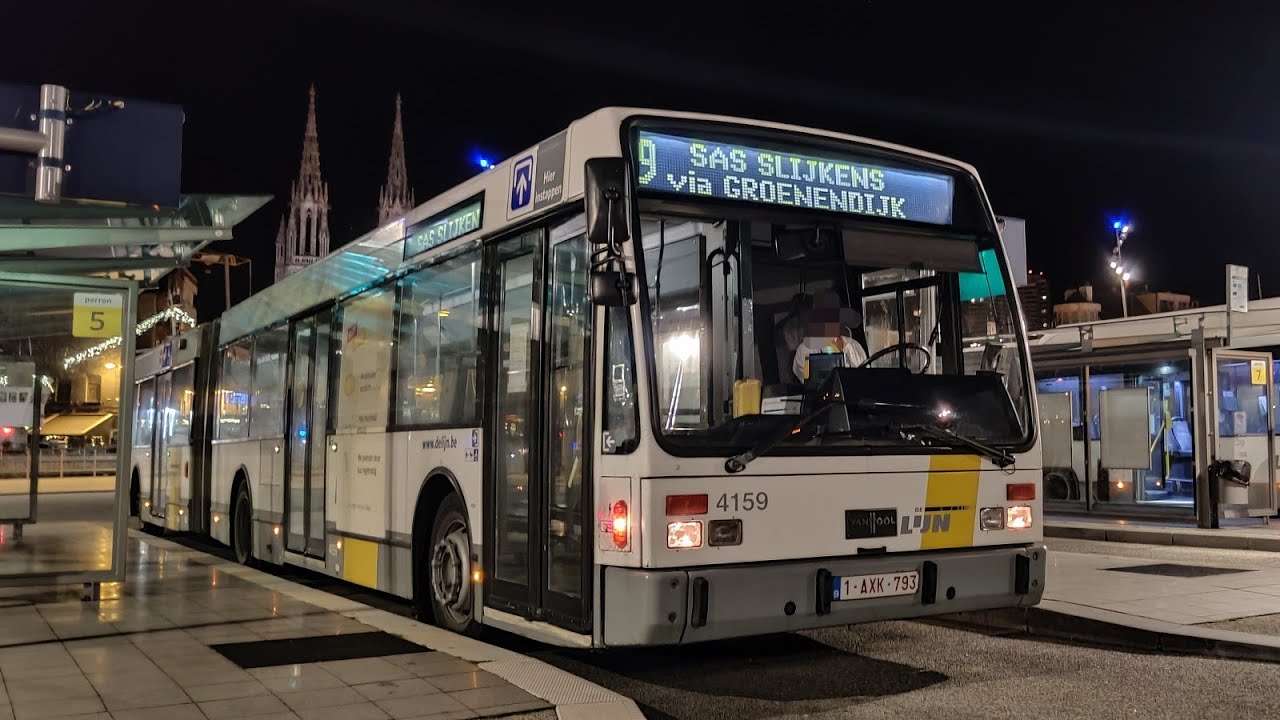 VanHool AG300 4159 | 9 - Sas Slijkens via Groenendijk | Lijn opname + Loud motor | 4K | Oostende