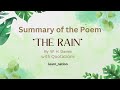 10TH CLASS SUMMARY THE RAIN with Quotation .#guess #10summary #10th #10thclass