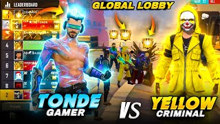 Yellow Criminal Pro Lobby Squad Vs Tonde Gamer in Grandmaster 13600+ Score - Garena Free Fire
