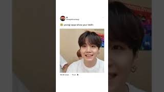 Taehyung Say Yoongi Oppa Show Your Teeth Soo Cute