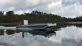 Dock construction building barge test run