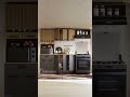 Armário de Cozinha Dora 200cm com Balcão Aéreo Nichos 10 Portas 1 Gaveta Ripado Damasco Cinza