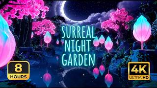 🌌 Surreal Night Garden 🎹 Soft Piano Music 🌌 Deep Relaxation & Sleep 4K screenshot 4