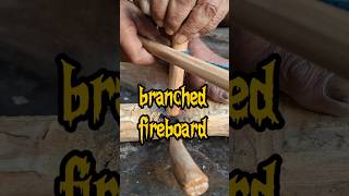 bow drill using rundom wood fireboard #primitivefire #survival