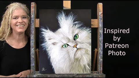 Learn How to Draw and Paint CUTE CAT with Acrylics-Paint and Sip at Home-Easy Animal Beginner Lesson