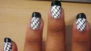 Black and White Cross nail tutorial