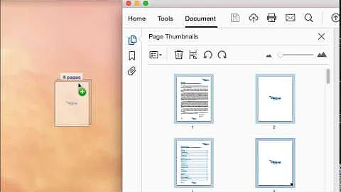 Drag and drop page extraction using Acrobat DC