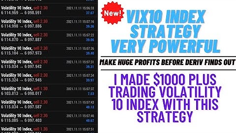 Volatility 10 Index Powerful Strategy to make money / How to trade VIX10 Successfully.