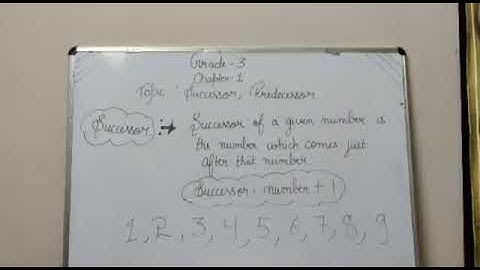 Grade 3 Maths - Chapter-1 Successor Predecessor