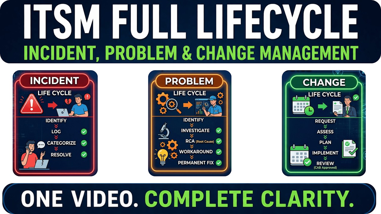 ServiceNow ITSM Full Lifecycle | Incident, Problem & Change Management ...
