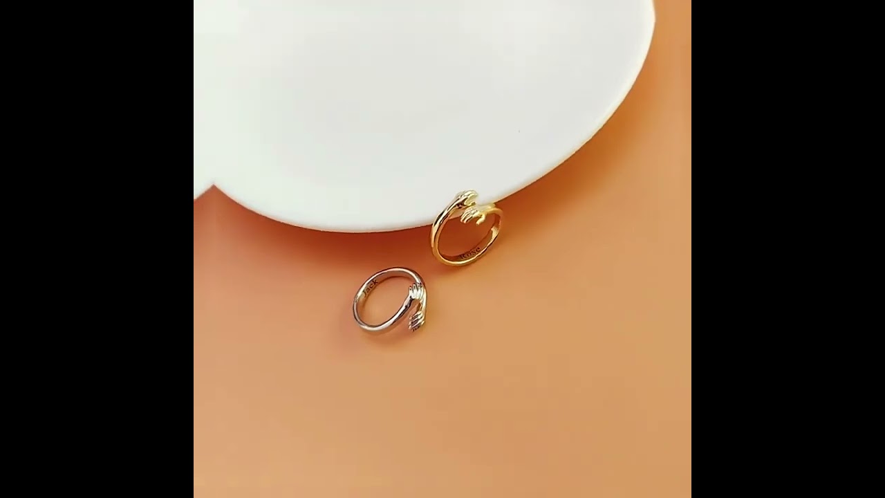 Silver Hug ring with your custom message, date or name engraving on inner side of Ring 