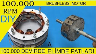 HIGH SPEED BRUSHLESS MOTOR PROJECT - 100,000 RPM BRUSHLESS MOTOR TRIAL