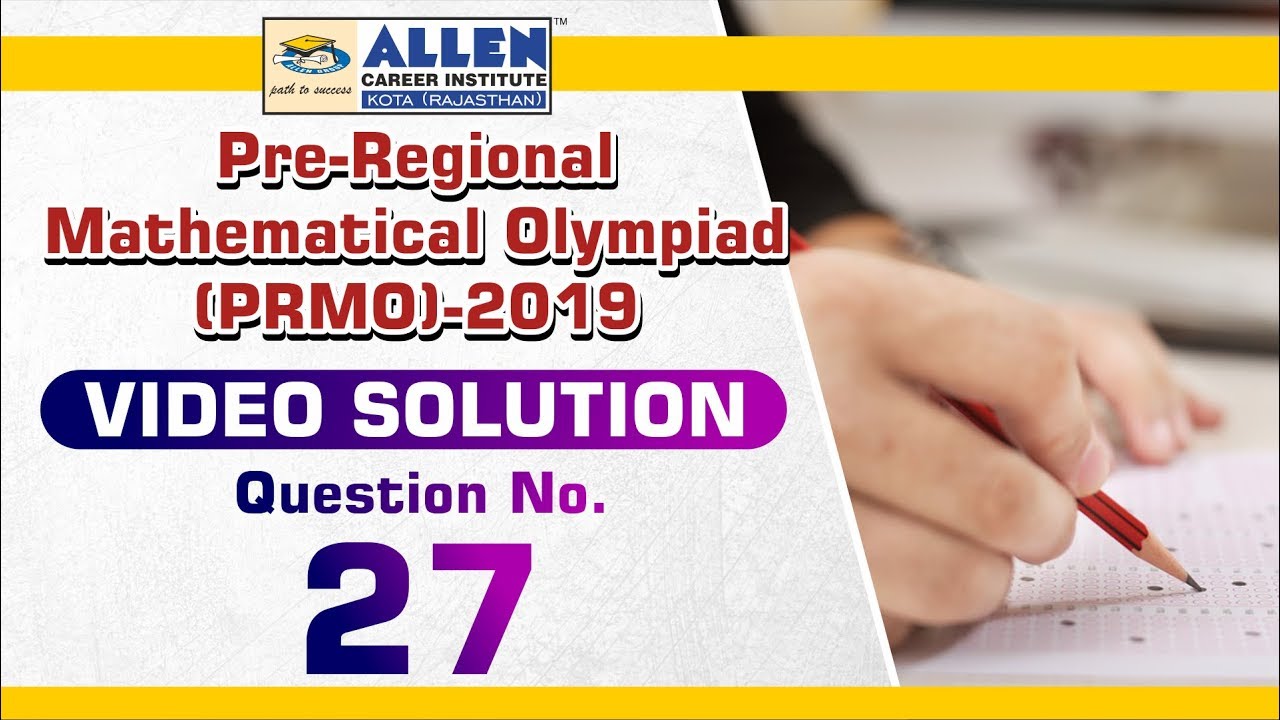 Pre-RMO 2019 Video Solution (Q. 27) | PRMO 2019 Solutions | Mathematical Olympiad | Kota Coaching neet coaching in indore
