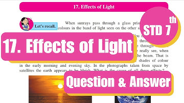 7th Std - Science - Chapter 17 Effects of light questions answers exercise - Maharashtra board