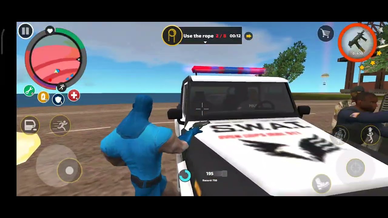 Rope hero vice town police car đźš“ churi | Rope Hero Vice Town police ...