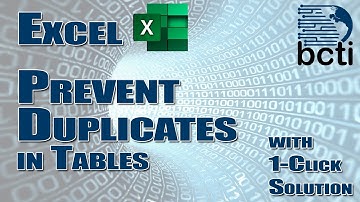 Microsoft Excel - Prevent Duplicate Entries in Table Columns (plus VBA Automation)