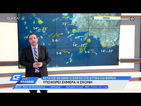 Καιρός 20/04/2021: Άστατος ο καιρός στα δυτικά και βόρεια, υποχωρεί σήμερα η σκόνη | Ώρα Ελλάδος