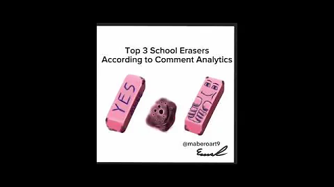 Top 3 Erasers from School according to tiktok, Instagram and YouTube comments analytics #funny #art