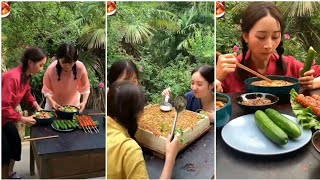 Cantik 3 bersaudara mukbang makanan pedas Cina berasama