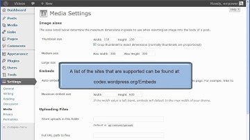 WordPress Media Settings