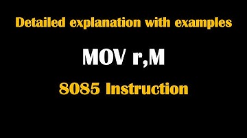 MOV r,M Instruction of 8085 microprocessor