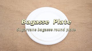 Disposable Sugarcane Bagasse Round Plate