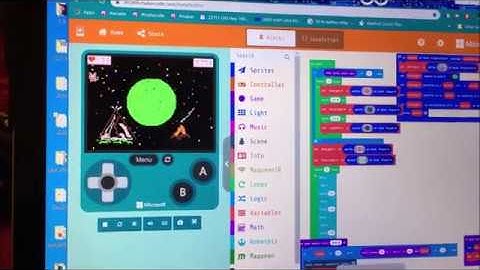 Camp Fire Arcade driving Omni:bit with MeowBit on Yahboom car: MakeCode