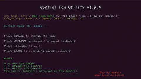 Control Fan Utility - Sony try kill your PS3 with slow Fan Speed - PS3 CECHA01