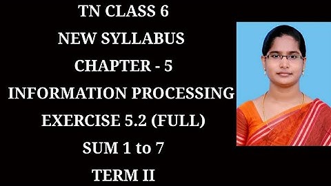 6th maths Term-2 ch-5 Information processing | Ex-5.2 (1 to 7) sums| samacheer 2021