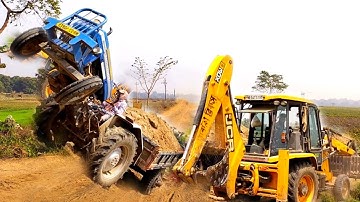 New Jcb 3dx Machine Loading Red Mud In Old Powertrack Plus 434 Ds Tractor | Jcb Tractor Video | Jcp
