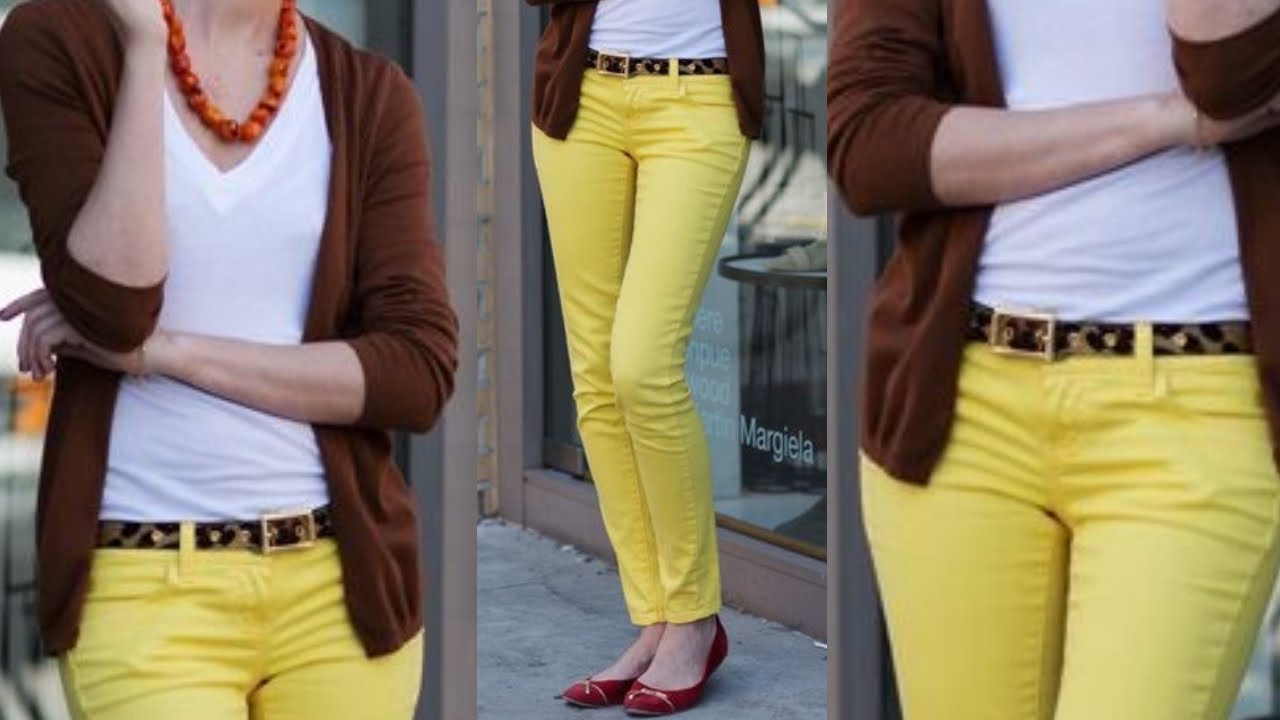 COLORES de MODA 2022/ OUTFITS con PANTALON AMARILLO un COLOR DE MODA COMO COMBINAR PANTALONES YouTube