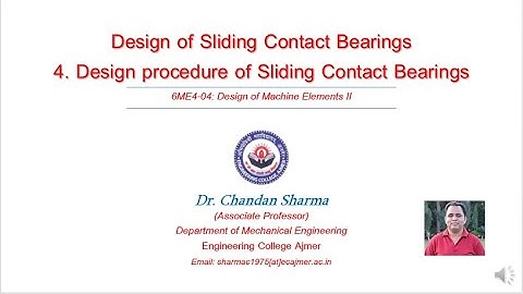 DME - II Design Procedure of Sliding Contact Bearing