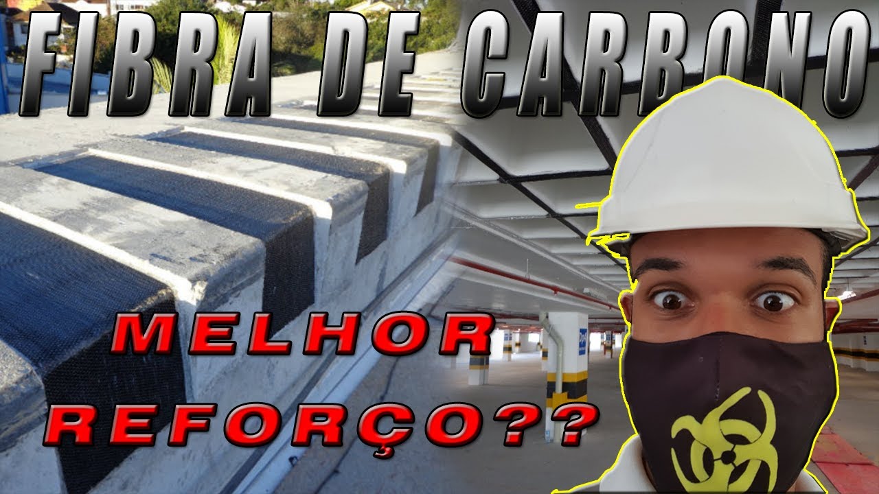 Reforço estrutural com fibra de carbono em viga (compósito de fibra de carbono)