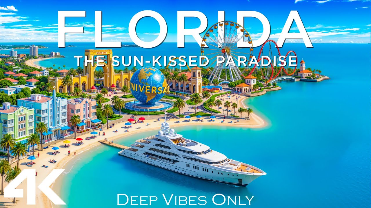 Florida 4K 🇺🇸 – Sunshine Coastlines & Emerald Waves with Deep House Music