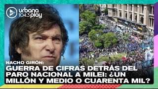Guerra de cifras detrás del paro nacional a Milei: ¿un millón y medio o cuarenta mil? #VueltaYMedia