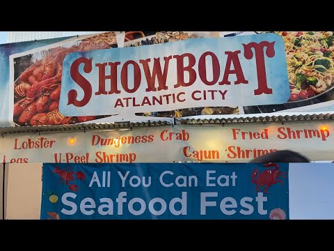 Atlantic City Seafood Extravaganza "All You Can Eat Buffet" Whole Lobster, Dungeness Crab, Shrimp.